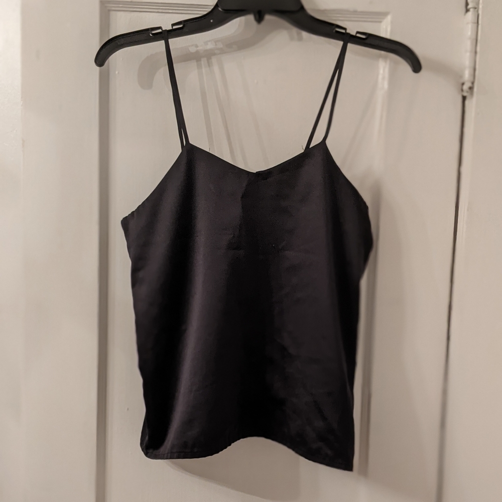 Vintage, black slip blouse tank